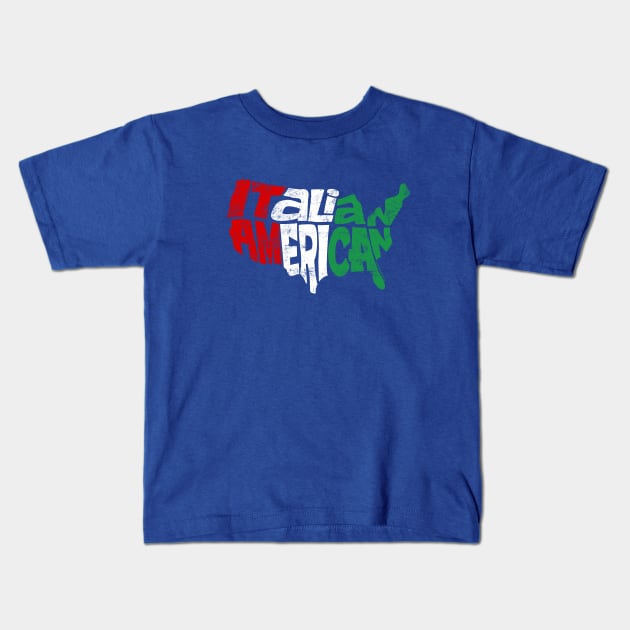 Italian American Map Kids T-Shirt by ItalianPowerStore